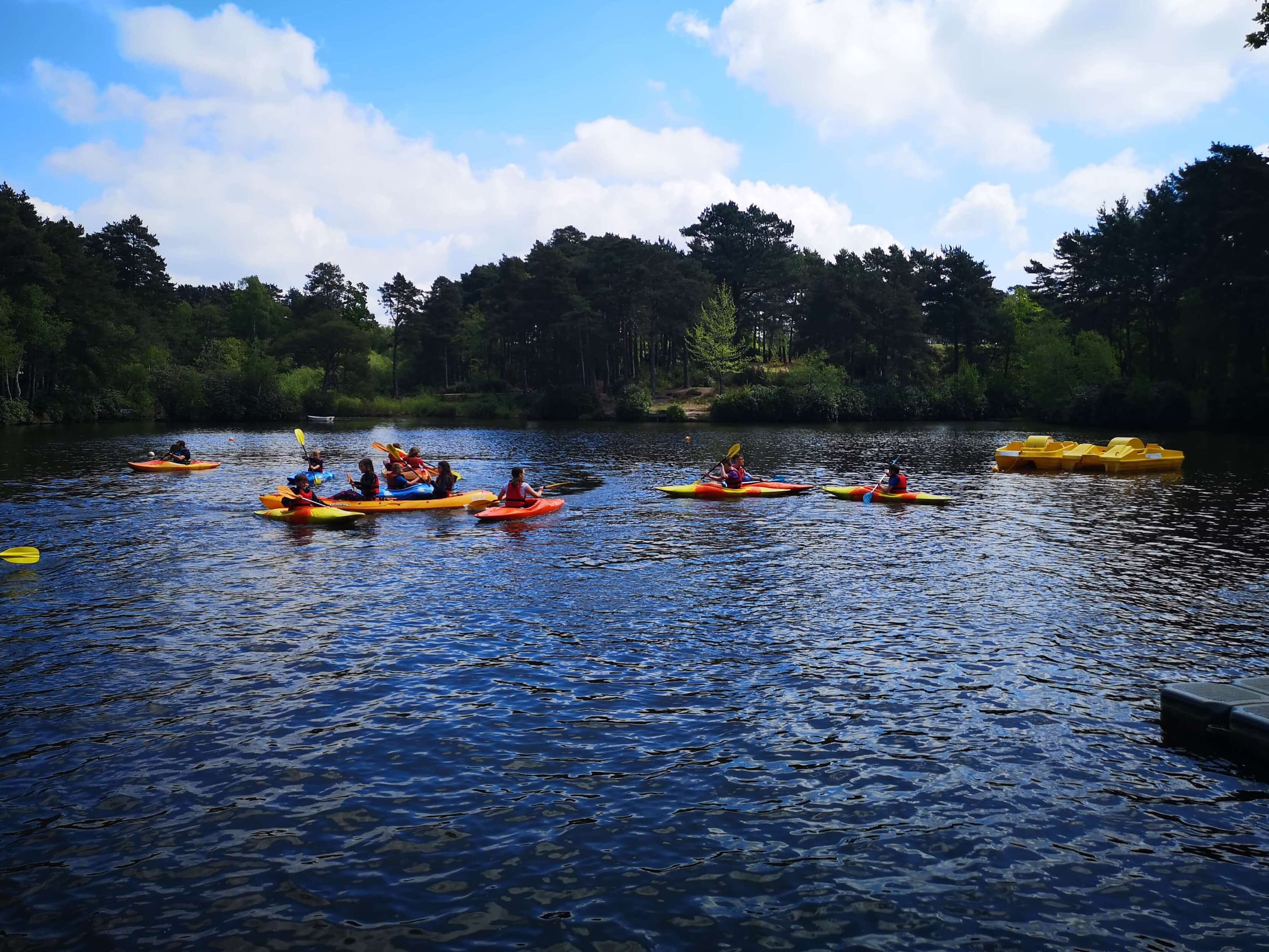 Group kayaking activity